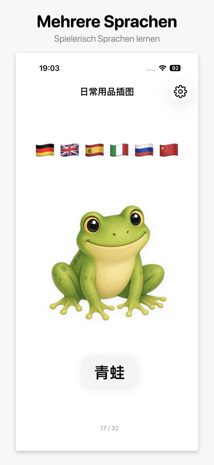 BabbleBuddy Screenshot mehrere Sprachen
